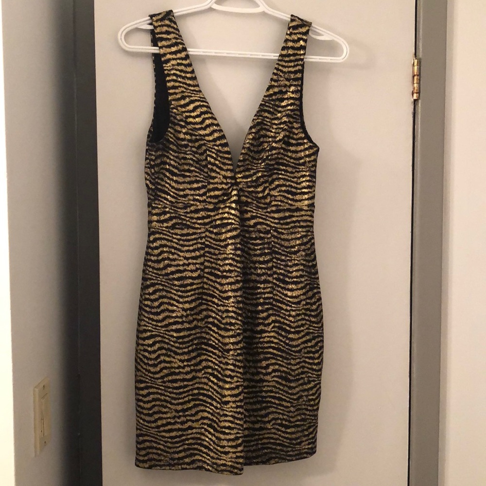 Black and Gold Mini Dress